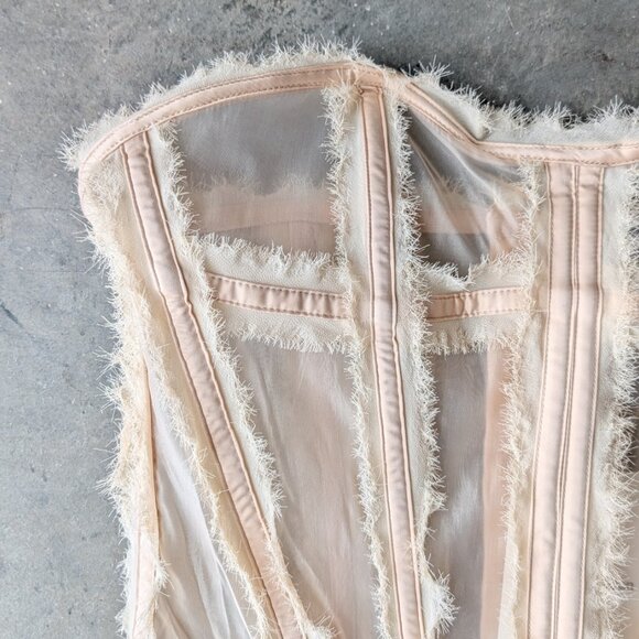 Jaded London Nude First Date Organza Frayed Boned Corset size US 6 NWT - Picture 3 of 9